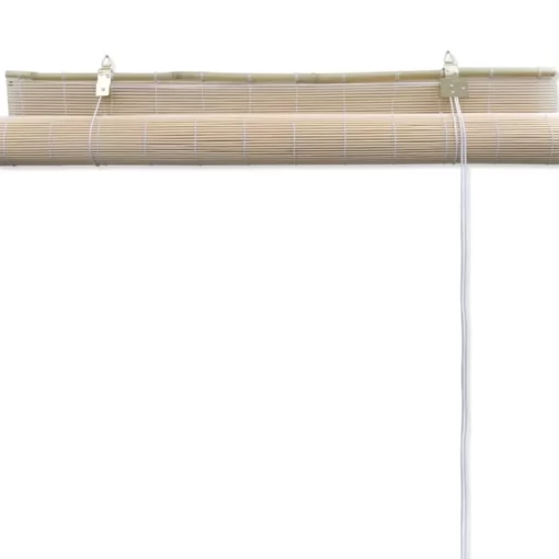 vidaXL Decor* Natural Bamboo Roller Blinds 2 Pcs 47.2"X63"