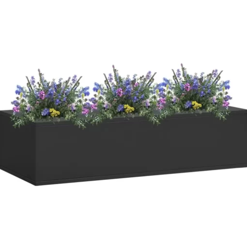 vidaXL Lawn & Garden* Office Flower Box Anthracite 35.4"X15.7"X9.1" Steel