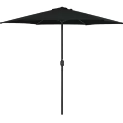 vidaXL Lawn & Garden* Outdoor Parasol With Aluminum Pole 106.3"X96.9" Black