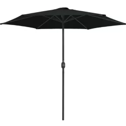 vidaXL Lawn & Garden* Outdoor Parasol With Aluminum Pole 106.3"X96.9" Black