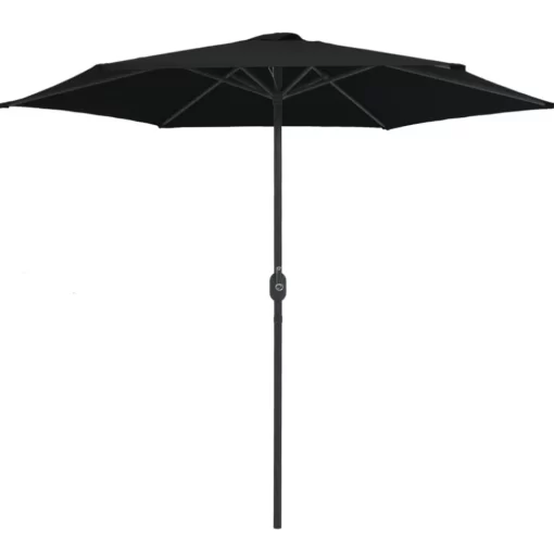 vidaXL Lawn & Garden* Outdoor Parasol With Aluminum Pole 106.3"X96.9" Black