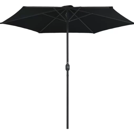 vidaXL Lawn & Garden* Outdoor Parasol With Aluminum Pole 106.3"X96.9" Black