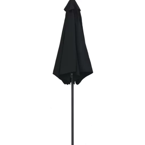 vidaXL Lawn & Garden* Outdoor Parasol With Aluminum Pole 106.3"X96.9" Black