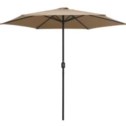 vidaXL Lawn & Garden* Outdoor Parasol With Aluminum Pole 106.3"X96.9" Taupe