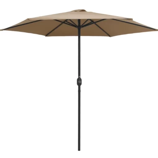 vidaXL Lawn & Garden* Outdoor Parasol With Aluminum Pole 106.3"X96.9" Taupe