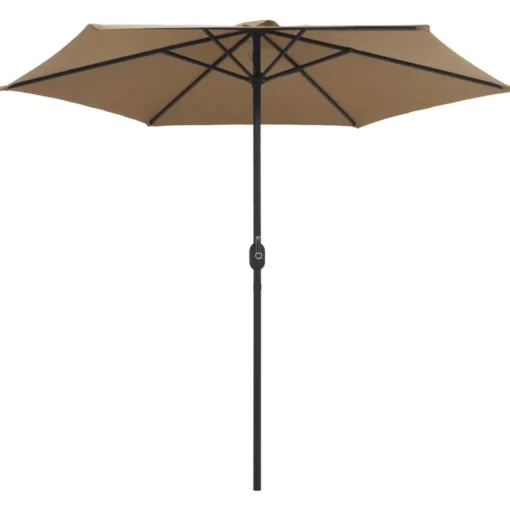 vidaXL Lawn & Garden* Outdoor Parasol With Aluminum Pole 106.3"X96.9" Taupe