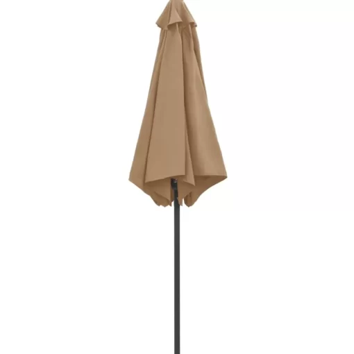 vidaXL Lawn & Garden* Outdoor Parasol With Aluminum Pole 106.3"X96.9" Taupe