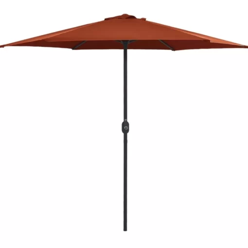 vidaXL Lawn & Garden* Outdoor Parasol With Aluminum Pole 106.3"X96.9" Terracotta