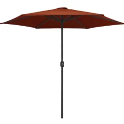 vidaXL Lawn & Garden* Outdoor Parasol With Aluminum Pole 106.3"X96.9" Terracotta