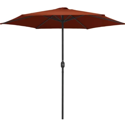 vidaXL Lawn & Garden* Outdoor Parasol With Aluminum Pole 106.3"X96.9" Terracotta