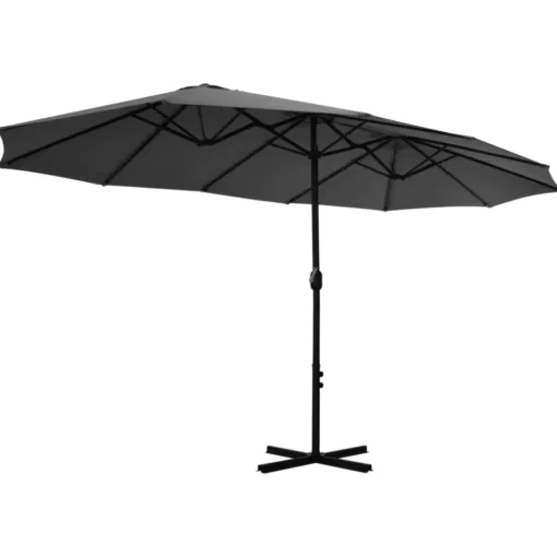 vidaXL Lawn & Garden* Outdoor Parasol With Aluminum Pole 181.1"X106.3" Anthracite