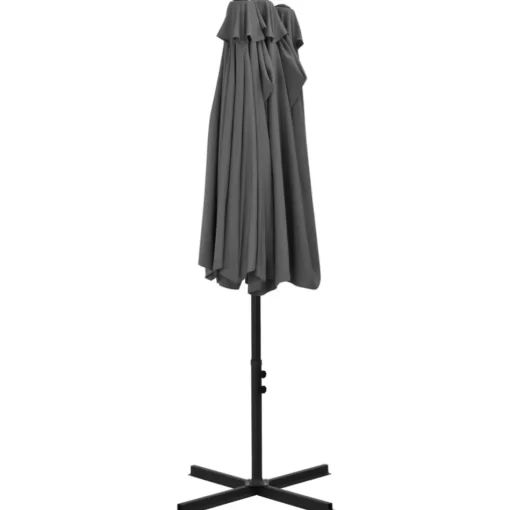 vidaXL Lawn & Garden* Outdoor Parasol With Aluminum Pole 181.1"X106.3" Anthracite