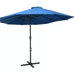 vidaXL Lawn & Garden* Outdoor Parasol With Aluminum Pole 181.1"X106.3" Blue