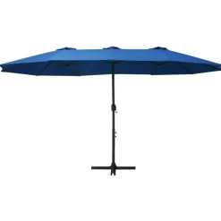 vidaXL Lawn & Garden* Outdoor Parasol With Aluminum Pole 181.1"X106.3" Blue