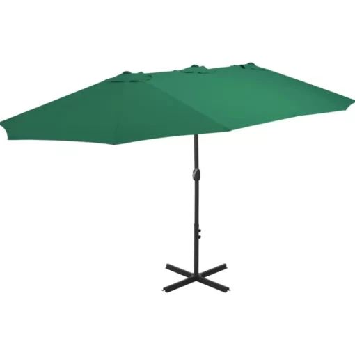 vidaXL Lawn & Garden* Outdoor Parasol With Aluminum Pole 181.1"X106.3" Green