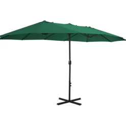 vidaXL Lawn & Garden* Outdoor Parasol With Aluminum Pole 181.1"X106.3" Green