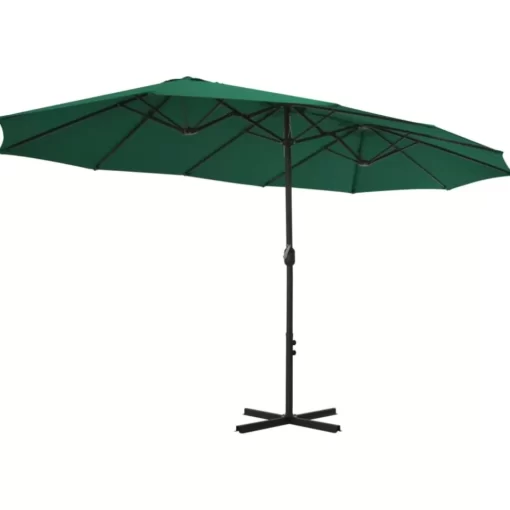 vidaXL Lawn & Garden* Outdoor Parasol With Aluminum Pole 181.1"X106.3" Green