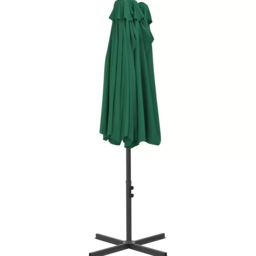 vidaXL Lawn & Garden* Outdoor Parasol With Aluminum Pole 181.1"X106.3" Green