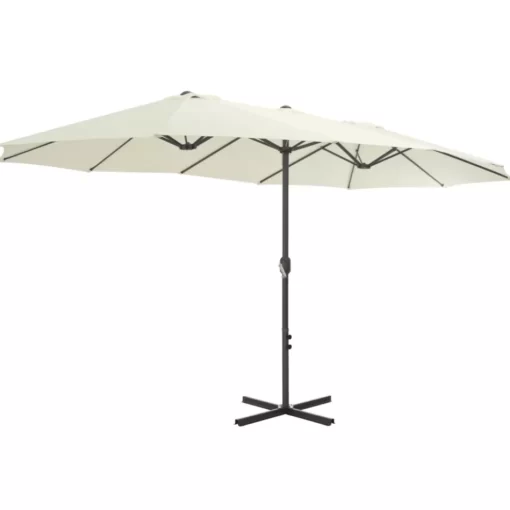 vidaXL Lawn & Garden* Outdoor Parasol With Aluminum Pole 181.1"X106.3" Sand