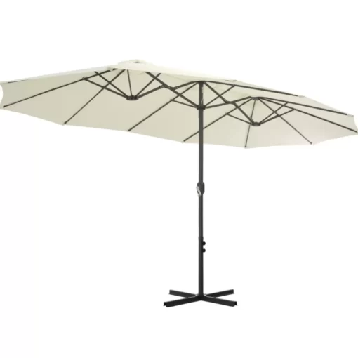 vidaXL Lawn & Garden* Outdoor Parasol With Aluminum Pole 181.1"X106.3" Sand