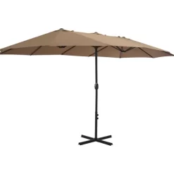 vidaXL Lawn & Garden* Outdoor Parasol With Aluminum Pole 181.1"X106.3" Taupe