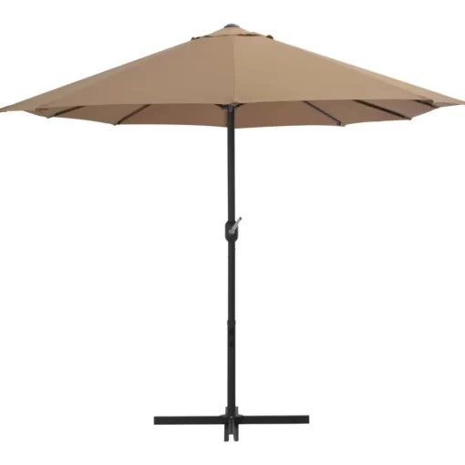 vidaXL Lawn & Garden* Outdoor Parasol With Aluminum Pole 181.1"X106.3" Taupe