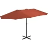 vidaXL Lawn & Garden* Outdoor Parasol With Aluminum Pole 181.1