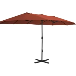 vidaXL Lawn & Garden* Outdoor Parasol With Aluminum Pole 181.1"X106.3" Terracotta