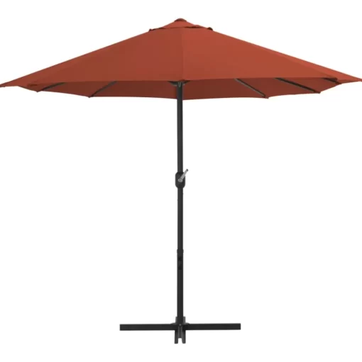 vidaXL Lawn & Garden* Outdoor Parasol With Aluminum Pole 181.1"X106.3" Terracotta