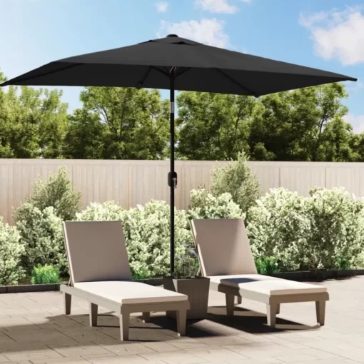 vidaXL Lawn & Garden* Outdoor Parasol With Metal Pole 118.1"X78.7" Anthracite