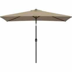 vidaXL Lawn & Garden* Outdoor Parasol With Metal Pole 118.1"X78.7" Taupe