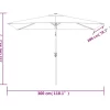 vidaXL Lawn & Garden* Outdoor Parasol With Metal Pole 118.1