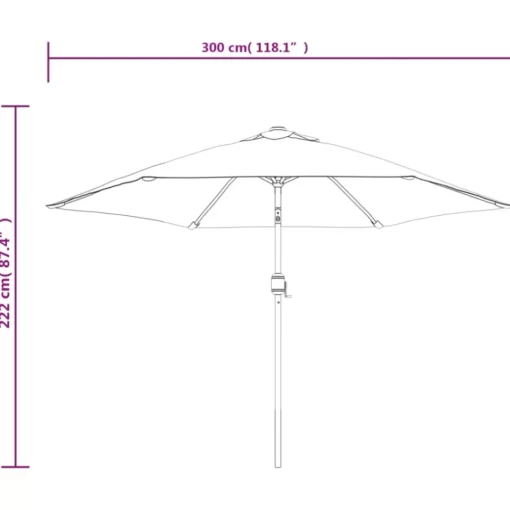 vidaXL Lawn & Garden* Outdoor Parasol With Metal Pole 118" Anthracite