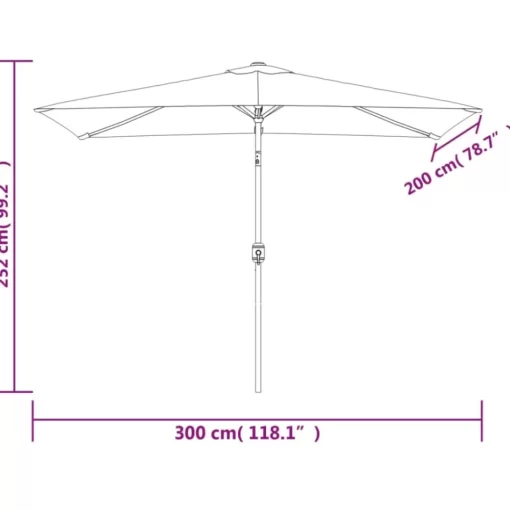 vidaXL Lawn & Garden* Outdoor Parasol With Metal Pole 118"X78.7" Azure