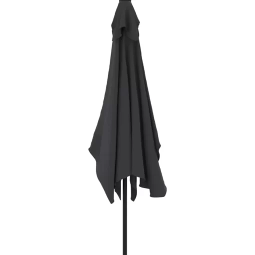 vidaXL Lawn & Garden* Outdoor Parasol With Metal Pole 118"X78.7" Black