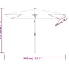 vidaXL Lawn & Garden* Outdoor Parasol With Metal Pole 118