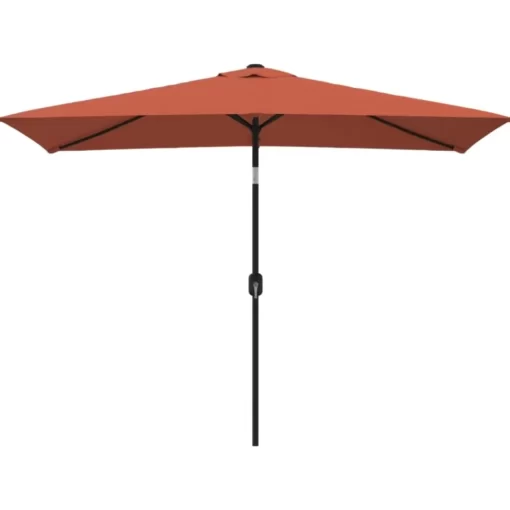 vidaXL Lawn & Garden* Outdoor Parasol With Metal Pole 118"X78.7" Terracotta