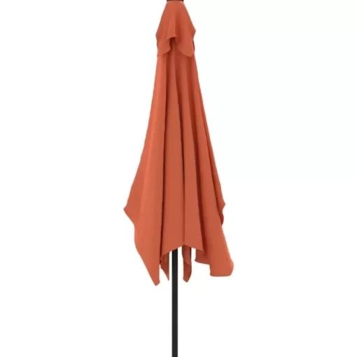 vidaXL Lawn & Garden* Outdoor Parasol With Metal Pole 118"X78.7" Terracotta