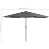 vidaXL Lawn & Garden* Outdoor Parasol With Metal Pole 157.5