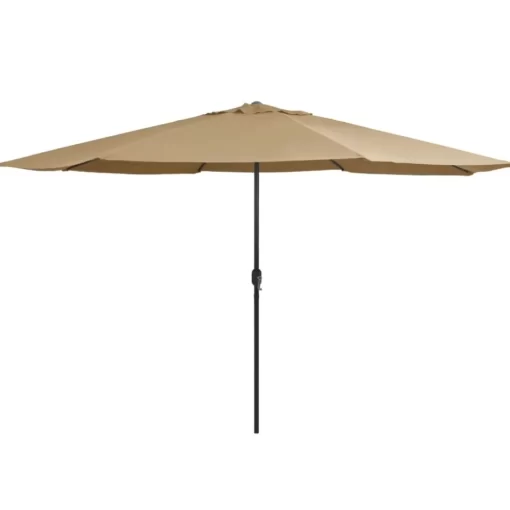 vidaXL Lawn & Garden* Outdoor Parasol With Metal Pole 157.5" Taupe