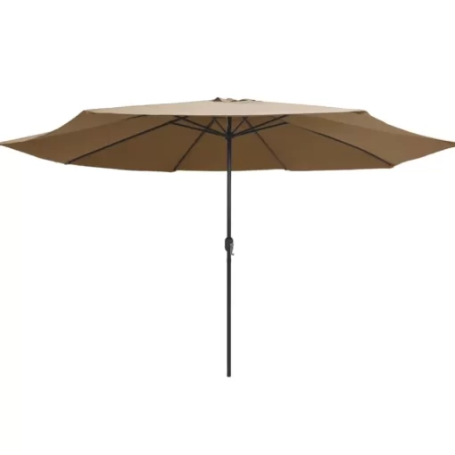 vidaXL Lawn & Garden* Outdoor Parasol With Metal Pole 157.5" Taupe