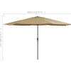 vidaXL Lawn & Garden* Outdoor Parasol With Metal Pole 157.5