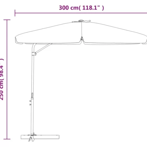 vidaXL Lawn & Garden* Outdoor Parasol With Steel Pole 118.1" Green