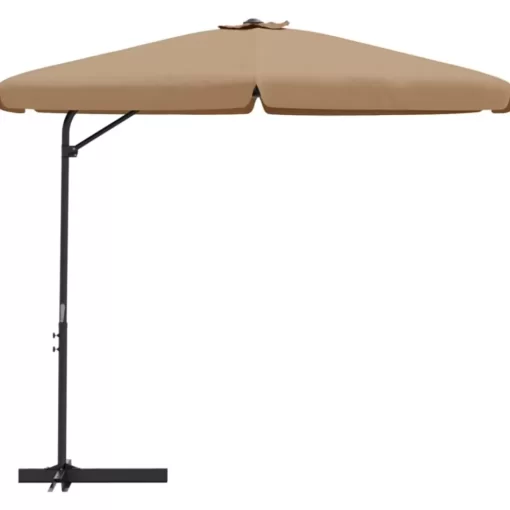 vidaXL Lawn & Garden* Outdoor Parasol With Steel Pole 118.1" Taupe