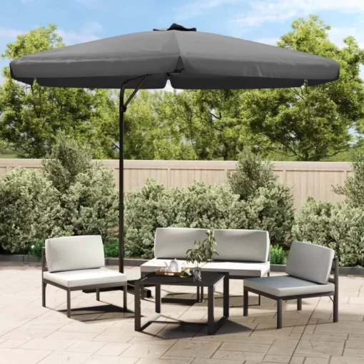 vidaXL Lawn & Garden* Outdoor Parasol With Steel Pole 118.1"X98.4" Anthracite