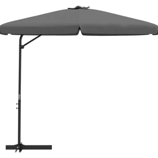 vidaXL Lawn & Garden* Outdoor Parasol With Steel Pole 118.1"X98.4" Anthracite