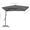 vidaXL Lawn & Garden* Outdoor Parasol With Steel Pole 98.4