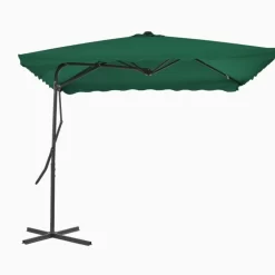 vidaXL Lawn & Garden* Outdoor Parasol With Steel Pole 98.4"X98.4" Green