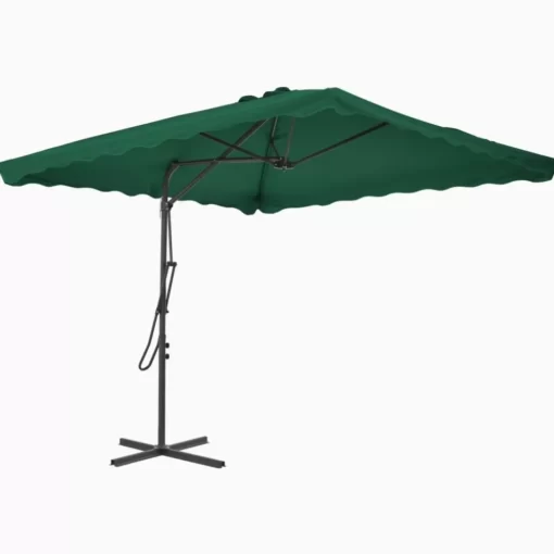 vidaXL Lawn & Garden* Outdoor Parasol With Steel Pole 98.4"X98.4" Green