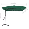 vidaXL Lawn & Garden* Outdoor Parasol With Steel Pole 98.4